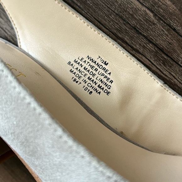 Nine West Andrea Lace Up light Grey Suede Pumps- 7.5 👡 - Picture 5 of 6